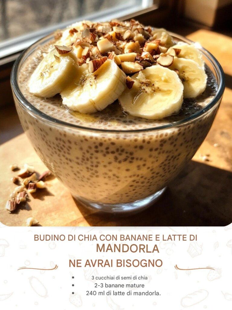 BUDINO DI CHIA E BANANA CON LATTE DI MANDORLA  Uno spuntino sano e nutriente!