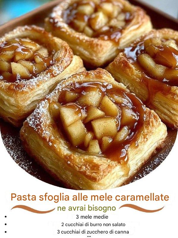 Pasta sfoglia alle mele caramellate: un dessert croccante dal cuore morbido”