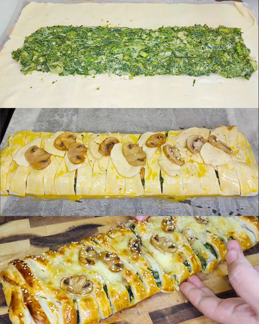 Strudel salato agli spinaci e funghi: la ricetta rustica che conquista tutti”