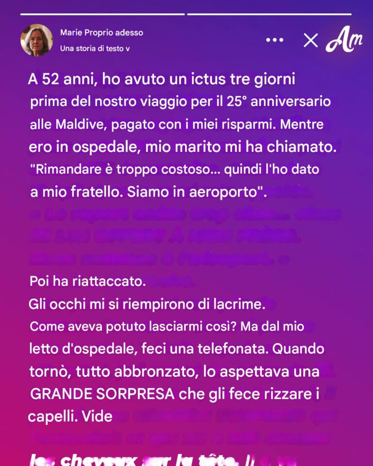 Tre giorni dopo l'ictus, mio ​​marito è andato alle Maldive e, al suo ritorno, lo aspettava una grande sorpresa.