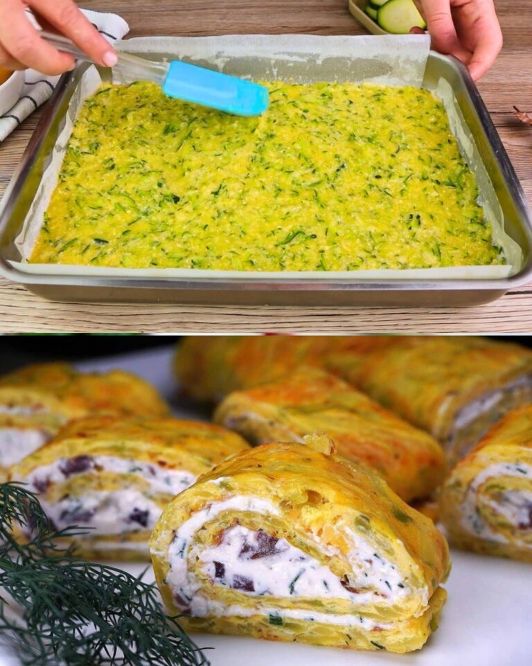 Rotolo di zucchine e formaggio con cuore cremoso: un capolavoro leggero e irresistibile