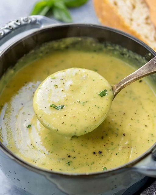 Zuppa cremosa di zucchine all'aglio, perfetta per perdere peso