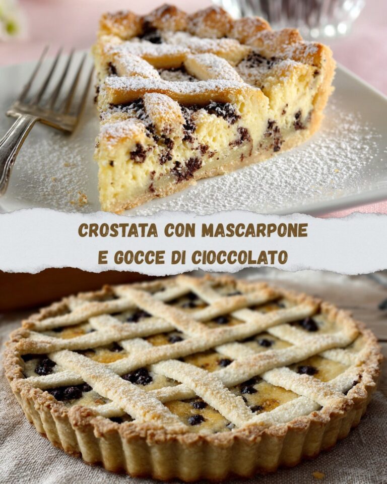 Crostata con mascarpone e gocce di cioccolato