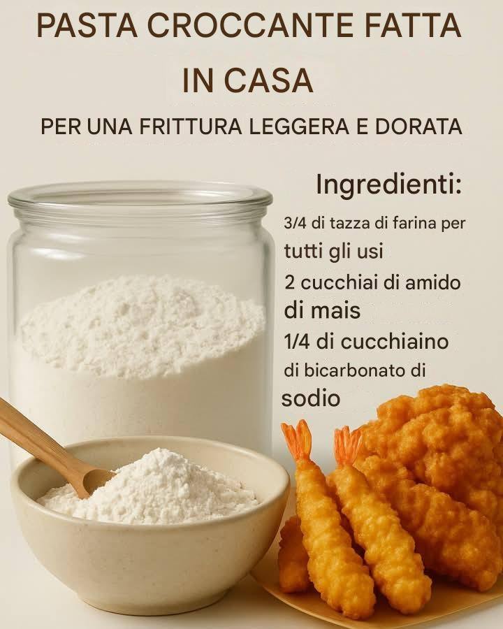 Pastella croccante fatta in casa per fritture leggere e dorate