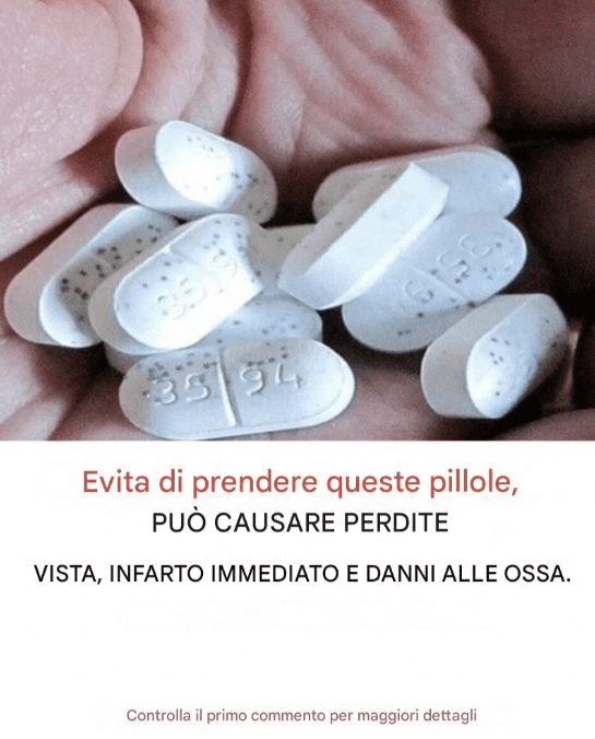 ATTENZIONE! QUESTE COMPRESSE POSSONO CAUSARE COAGULI DI SANGUE, TROMBOSI E INFARTO