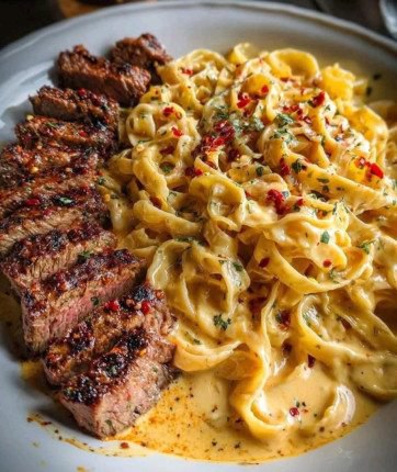 Bistecca Cajun con Fettuccine Alfredo: l’incontro perfetto tra fuoco e cremosità!