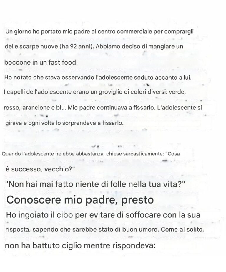 Una toccante conversazione intergenerazionale