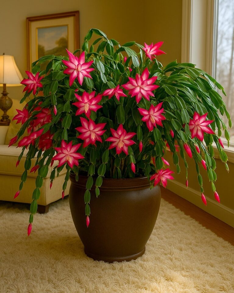 Questo cactus di Natale me lo regalò mia nonna quasi 40 anni fa… e ancora oggi fiorisce senza sosta! Il segreto? Un trucco semplice che mi ha svelato proprio il mio giardiniere. Te lo racconto nel primo commento.