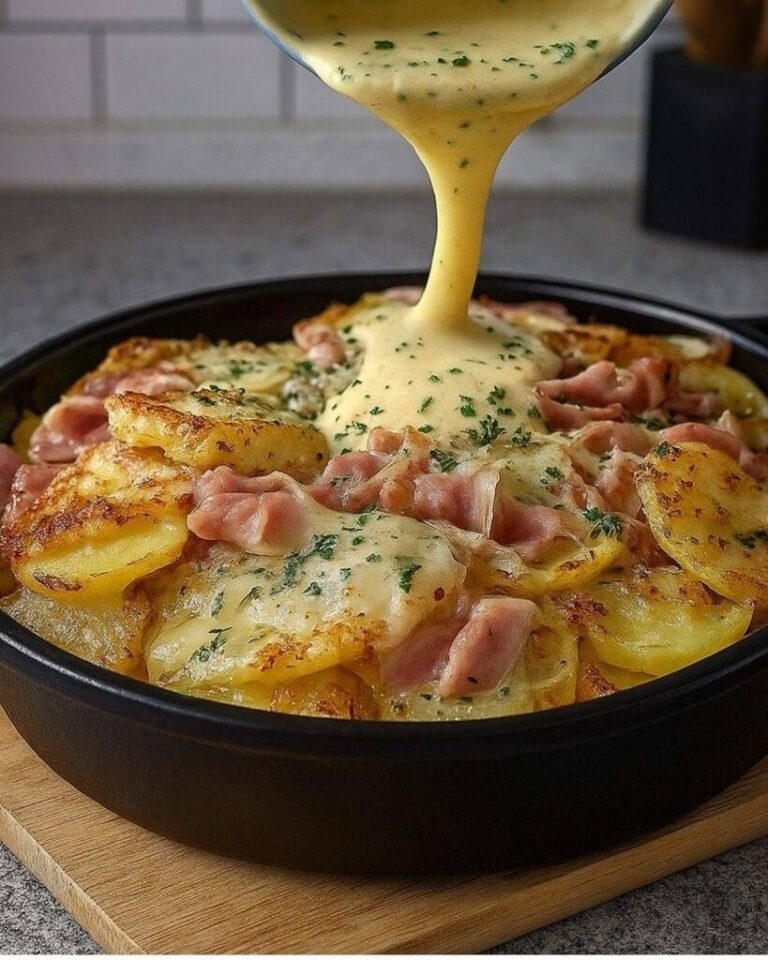 Gratin di patate e prosciutto