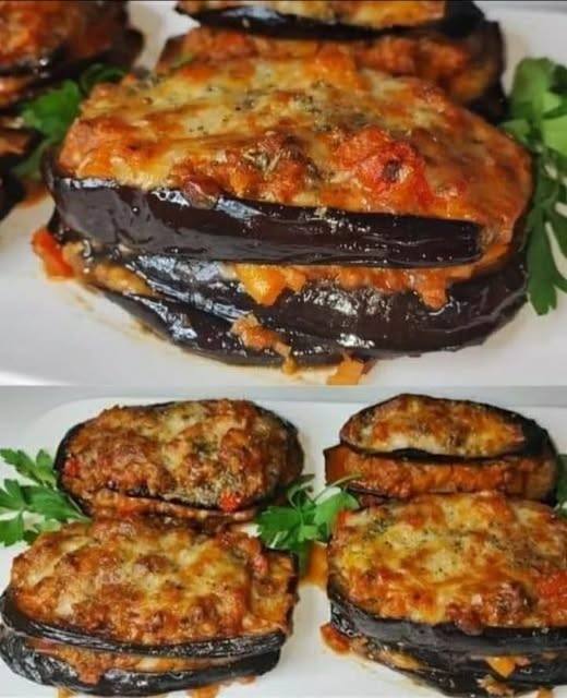 Melanzane al forno con ripieno di carne saporita