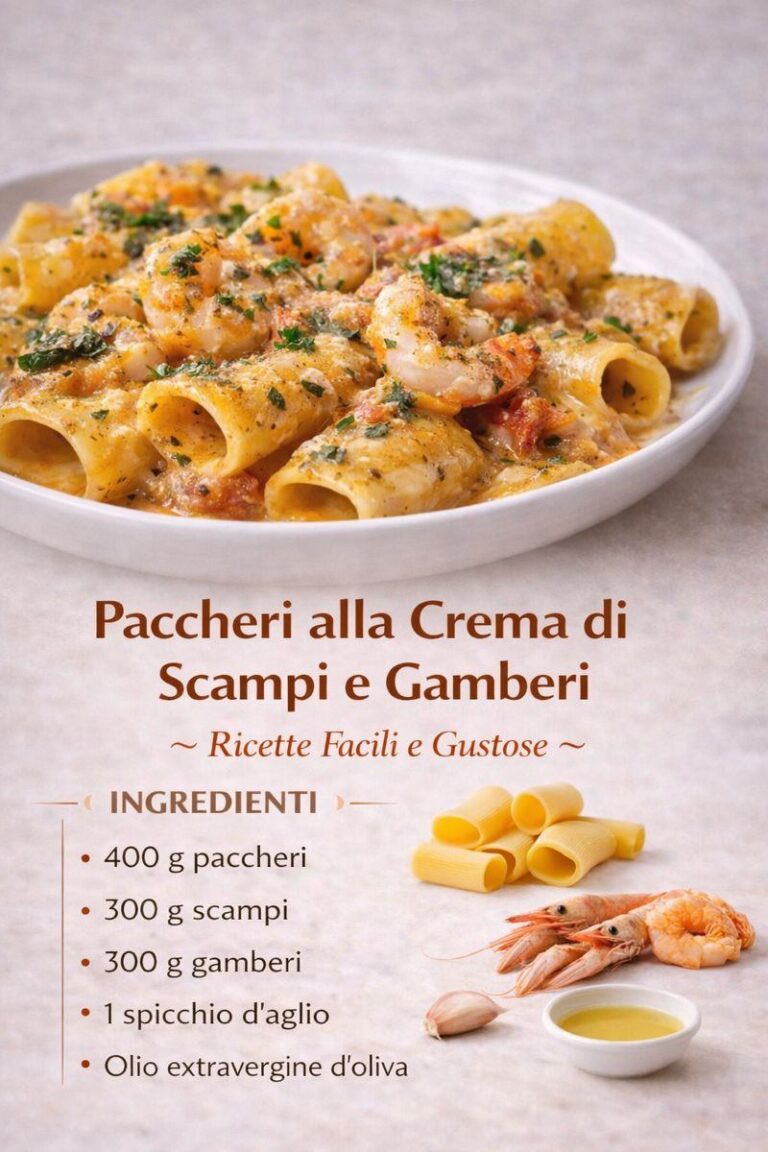 Paccheri alla Crema di Scampi e Gamberi