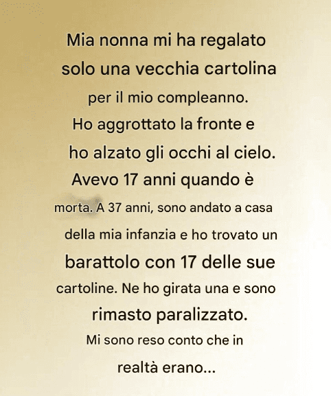 Le cartoline che mi ha regalato mia nonna custodiscono un segreto che si è portata nella tomba.