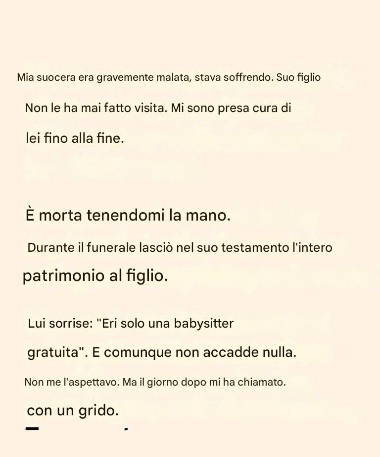 Il giorno dopo il funerale, niente era più lo stesso.