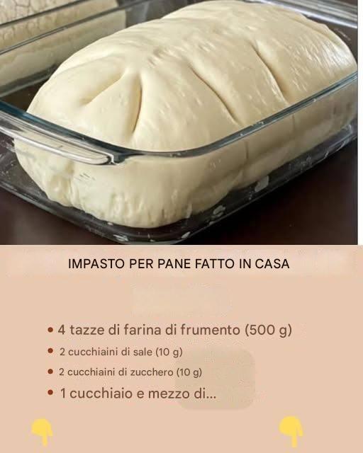Impasto morbido per pane fatto in casa