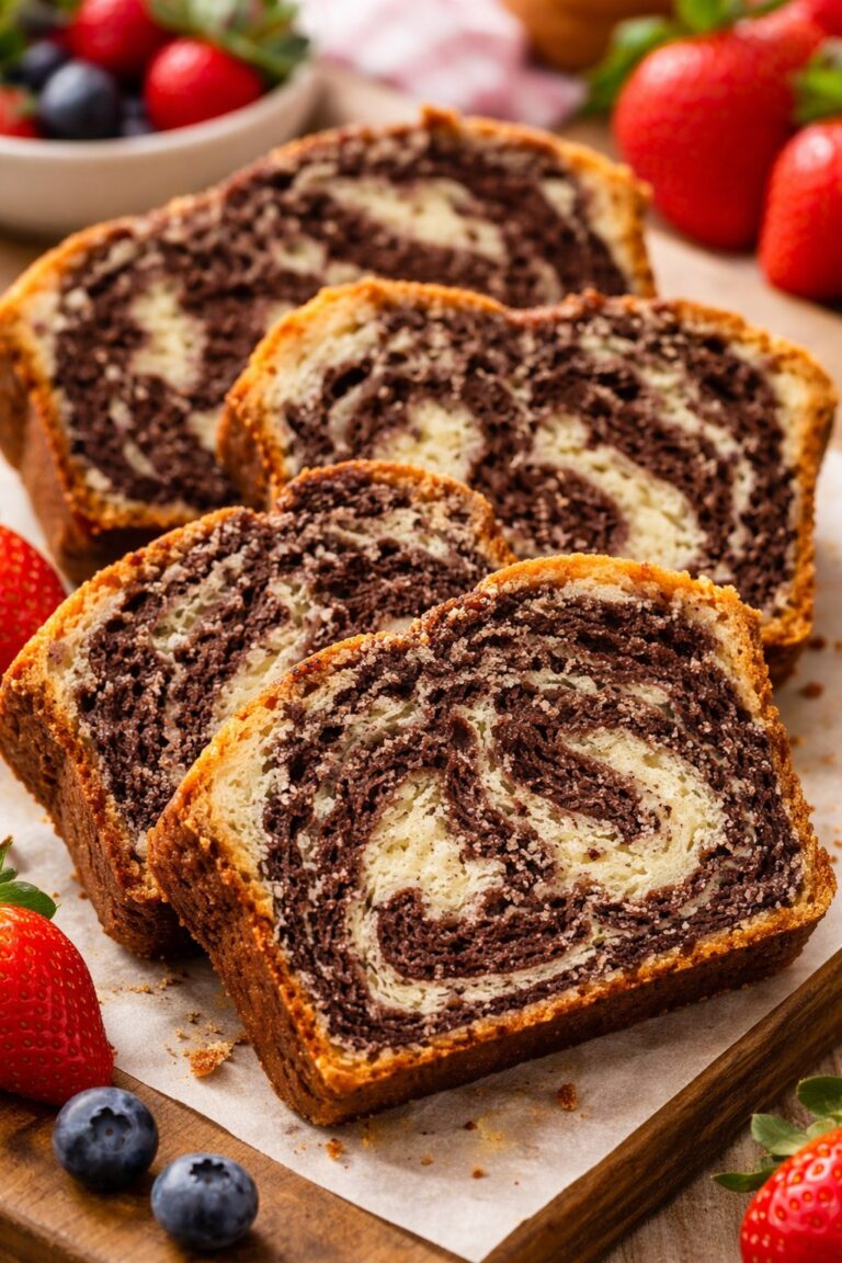 Torta marmorizzata con gocce di cioccolato