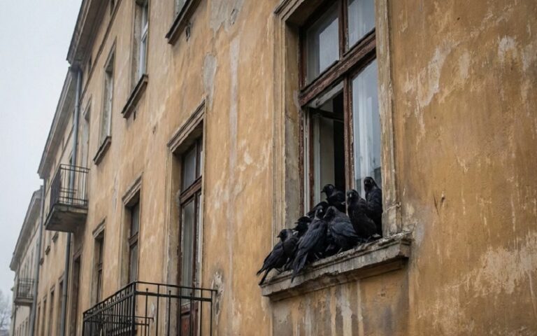 Ogni giorno, uno stormo di corvi si radunava davanti alla stessa finestra.