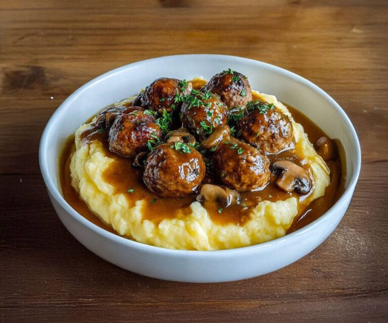 🍽️ Polpette di Salisbury con salsa ai funghi fatta in casa