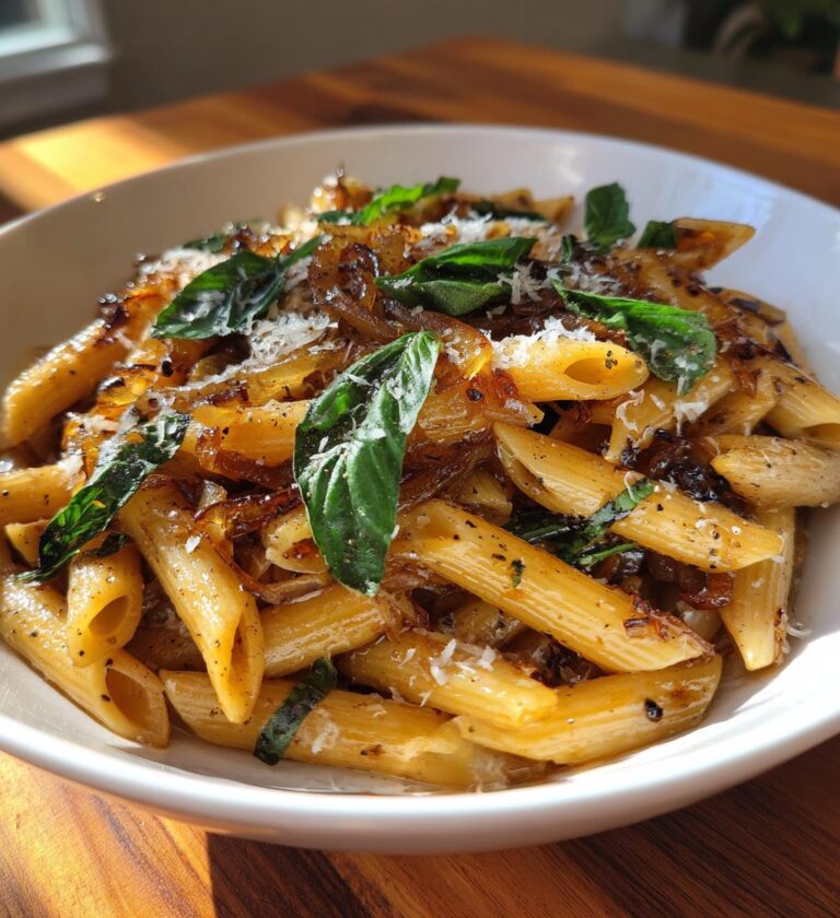 Pasta al caramello e cipolle pronta in 40 minuti: te ne innamorerai al primo morso!