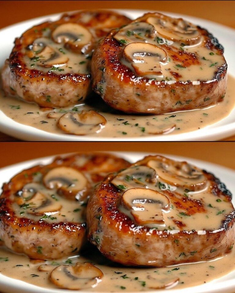 Filetti di maiale in salsa cremosa ai funghi + insalata fresca